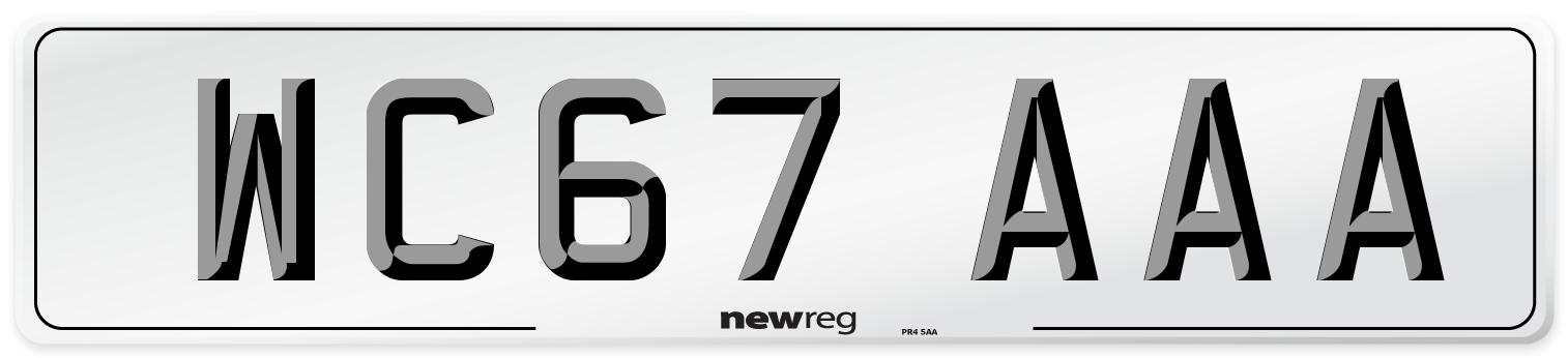 WC67 AAA Number Plate from New Reg